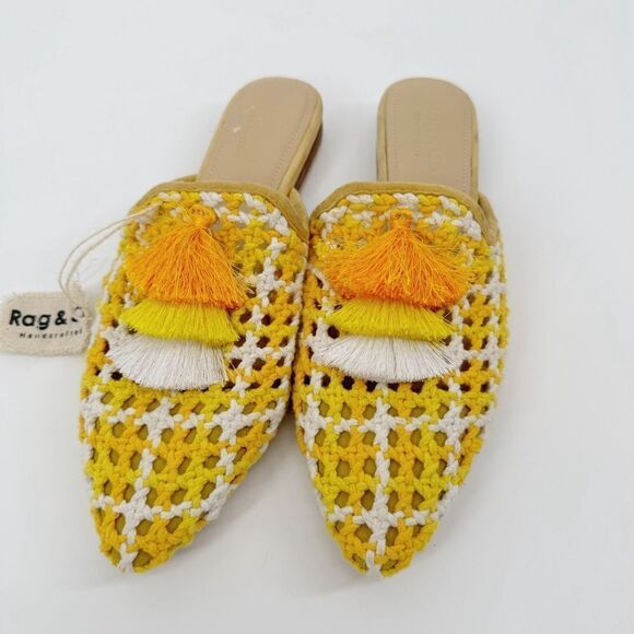 Rag N Co Mariana Woven‎ Flat Mules With Tassels New US 8 - Picture 11 of 11